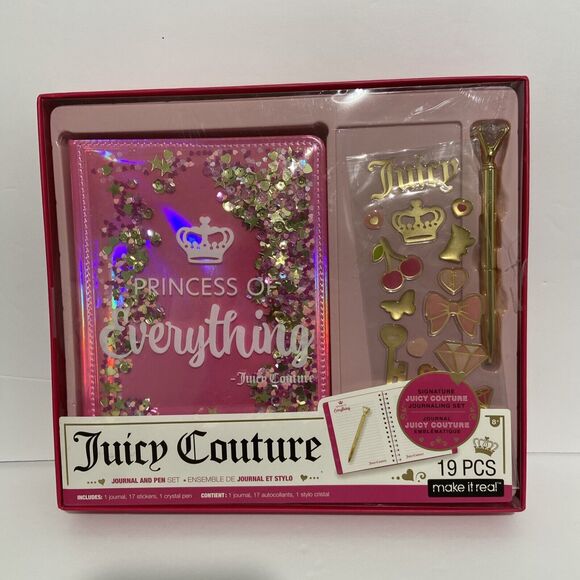 Juicy Couture Journal Set Princess Of Everything Fashion Pen Stickers 19PCS - Picture 1 of 10